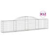 VidaXL Schanskorven 12 st gewelfd 300x30x60 80 cm gegalvaniseerd ijzer