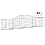 VidaXL Schanskorven 15 st gewelfd 300x30x60 80 cm gegalvaniseerd ijzer - afbeelding 2