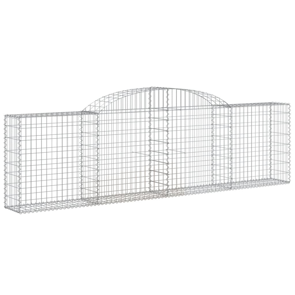 VidaXL Schanskorven 4 st gewelfd 300x30x80 100 cm gegalvaniseerd ijzer