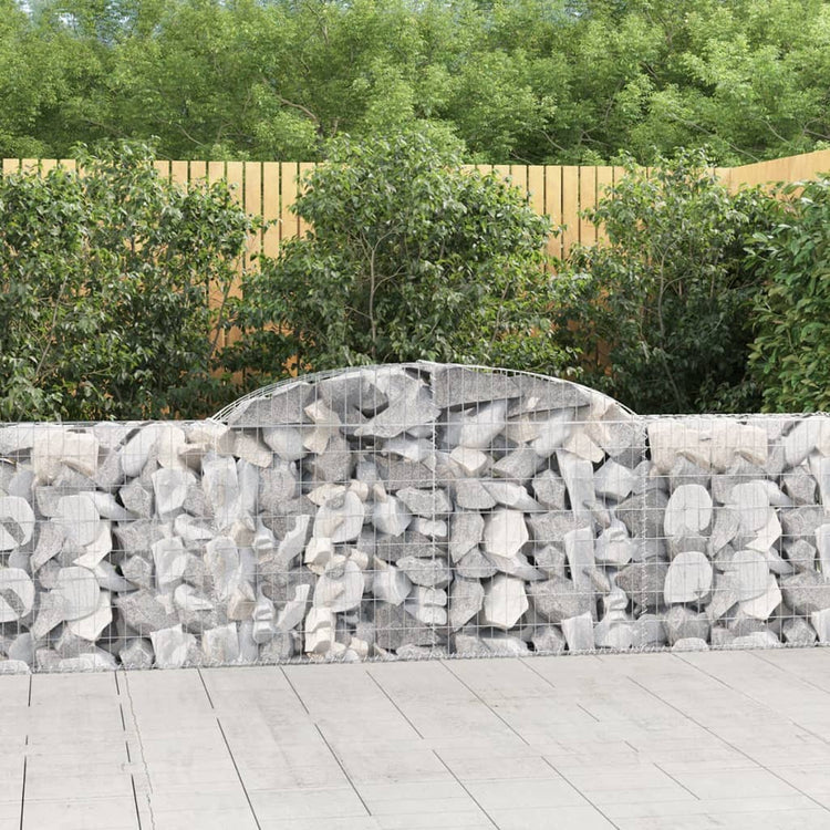 VidaXL Schanskorven 5 st gewelfd 300x30x80 100 cm gegalvaniseerd ijzer