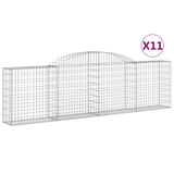 VidaXL Schanskorven 11 st gewelfd 300x30x80 100 cm ijzer - afbeelding 2
