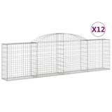 VidaXL Schanskorven 12 st gewelfd 300x30x80 100 cm ijzer - afbeelding 2