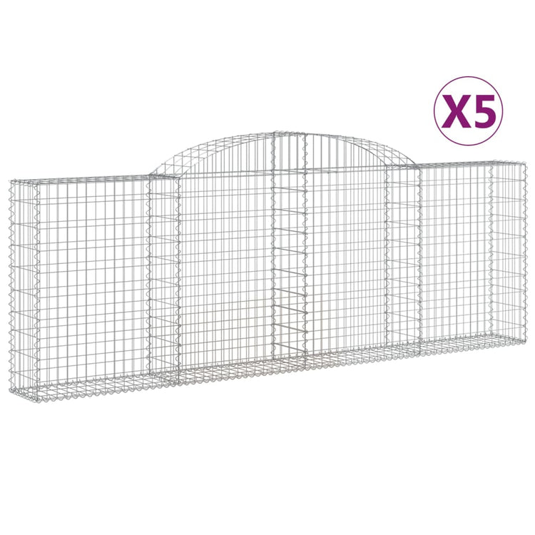 VidaXL Schanskorven 5 st gewelfd 300x30x100 120 cm ijzer