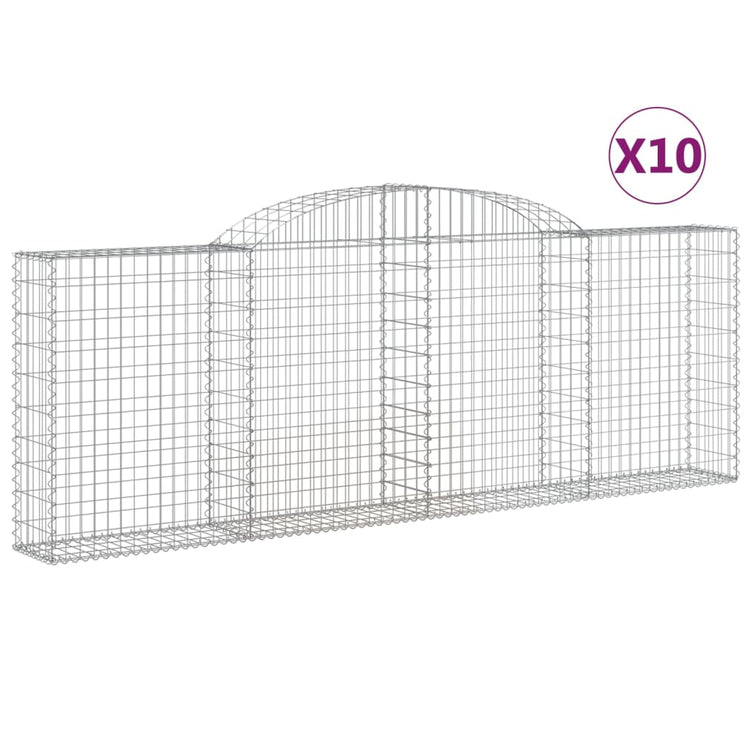 VidaXL Schanskorven 10 st gewelfd 300x30x100 120 cm ijzer