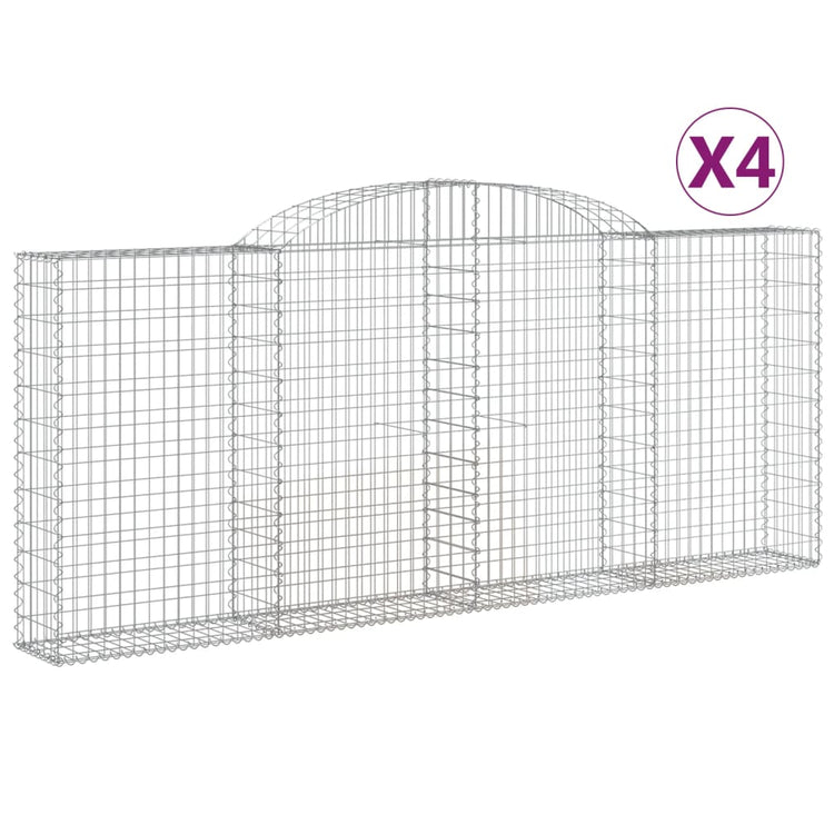 VidaXL Schanskorven 4 st gewelfd 300x30x120 140 cm ijzer