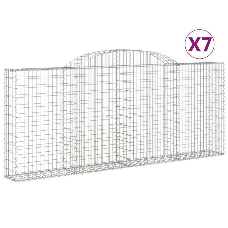 VidaXL Schanskorven 7 st gewelfd 300x30x120 140 cm ijzer