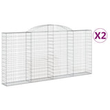 VidaXL Schanskorven 2 st gewelfd 300x30x140 160 cm ijzer - afbeelding 2