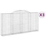 VidaXL Schanskorven 3 st gewelfd 300x30x140 160 cm ijzer - afbeelding 2