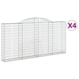 VidaXL Schanskorven 4 st gewelfd 300x30x140 160 cm ijzer - afbeelding 2