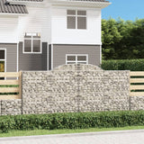 VidaXL Schanskorven 4 st gewelfd 300x30x140 160 cm ijzer - afbeelding 1