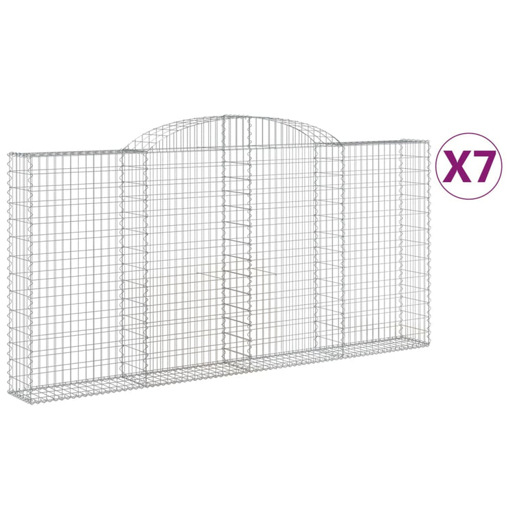 VidaXL Schanskorven 7 st gewelfd 300x30x140 160 cm ijzer