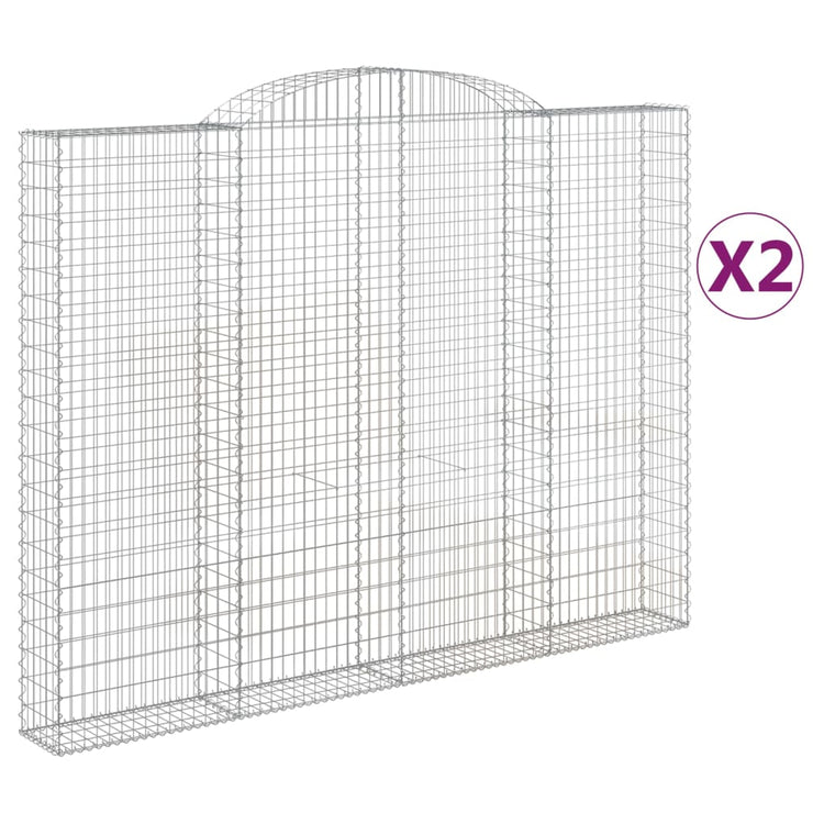 VidaXL Schanskorven 2 st gewelfd 300x30x220 240 cm ijzer
