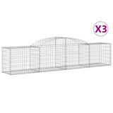 VidaXL Schanskorven 3 st gewelfd 300x50x60 80 cm gegalvaniseerd ijzer - afbeelding 2