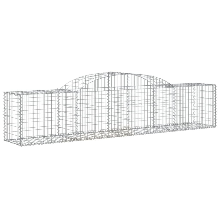 VidaXL Schanskorven 5 st gewelfd 300x50x60 80 cm gegalvaniseerd ijzer
