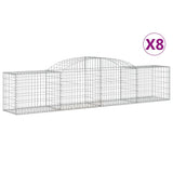 VidaXL Schanskorven 8 st gewelfd 300x50x60 80 cm gegalvaniseerd ijzer - afbeelding 2