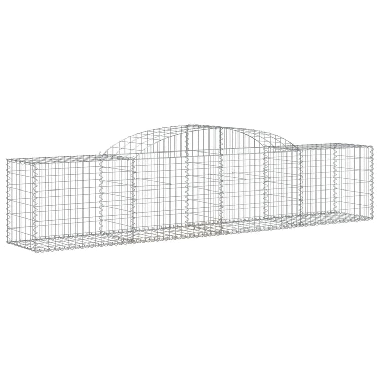 VidaXL Schanskorven 10 st gewelfd 300x50x60 80 cm gegalvaniseerd ijzer