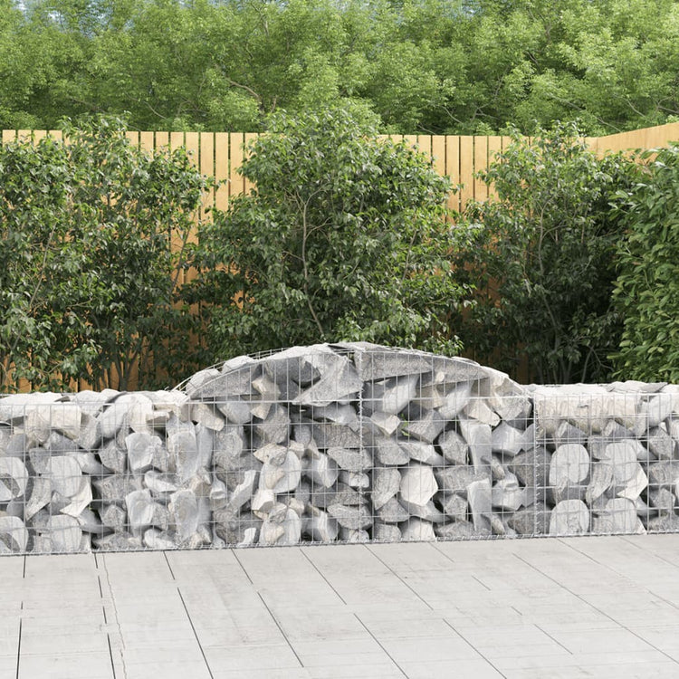 VidaXL Schanskorven 12 st gewelfd 300x50x60 80 cm gegalvaniseerd ijzer