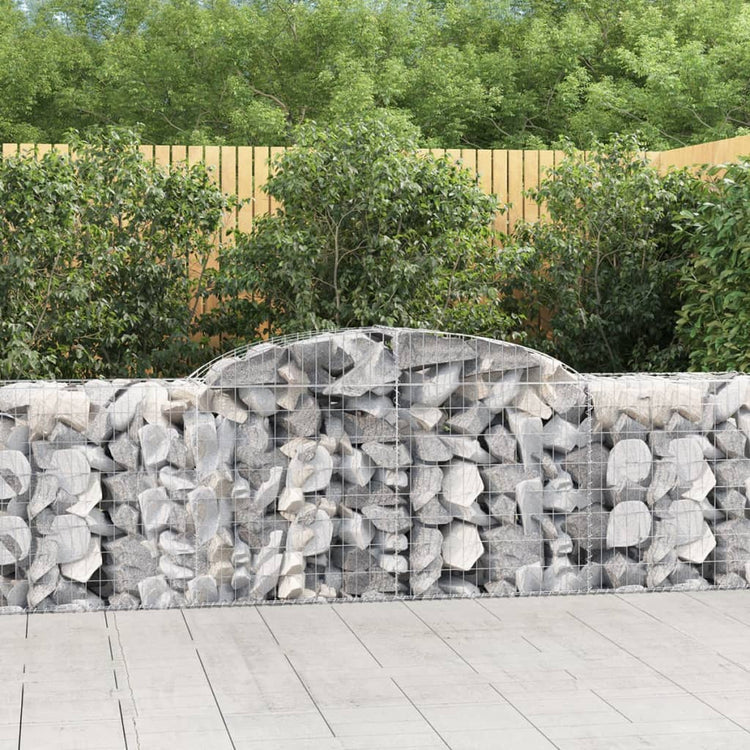VidaXL Schanskorven 3 st gewelfd 300x50x80 100 cm gegalvaniseerd ijzer