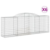 VidaXL Schanskorven 6 st gewelfd 300x50x100 120 cm ijzer - afbeelding 2