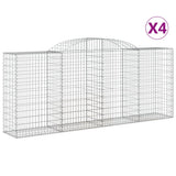 VidaXL Schanskorven 4 st gewelfd 300x50x120 140 cm ijzer - afbeelding 2