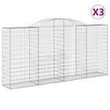 VidaXL Schanskorven 3 st gewelfd 300x50x140 160 cm ijzer - afbeelding 2
