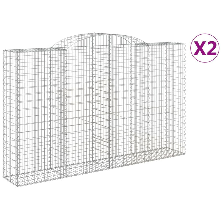 VidaXL Schanskorven 2 st gewelfd 300x50x180 200 cm ijzer