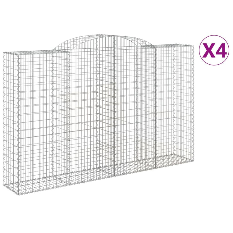 VidaXL Schanskorven 4 st gewelfd 300x50x180 200 cm ijzer