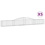 VidaXL Schanskorven 5 st gewelfd 400x30x40 60 cm ijzer - afbeelding 2