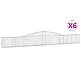 VidaXL Schanskorven 6 st gewelfd 400x30x40 60 cm ijzer - afbeelding 2