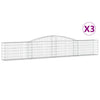 VidaXL Schanskorven 3 st gewelfd 400x30x60 80 cm ijzer