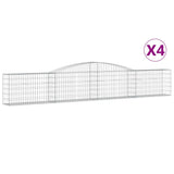 VidaXL Schanskorven 4 st gewelfd 400x30x60 80 cm ijzer - afbeelding 2
