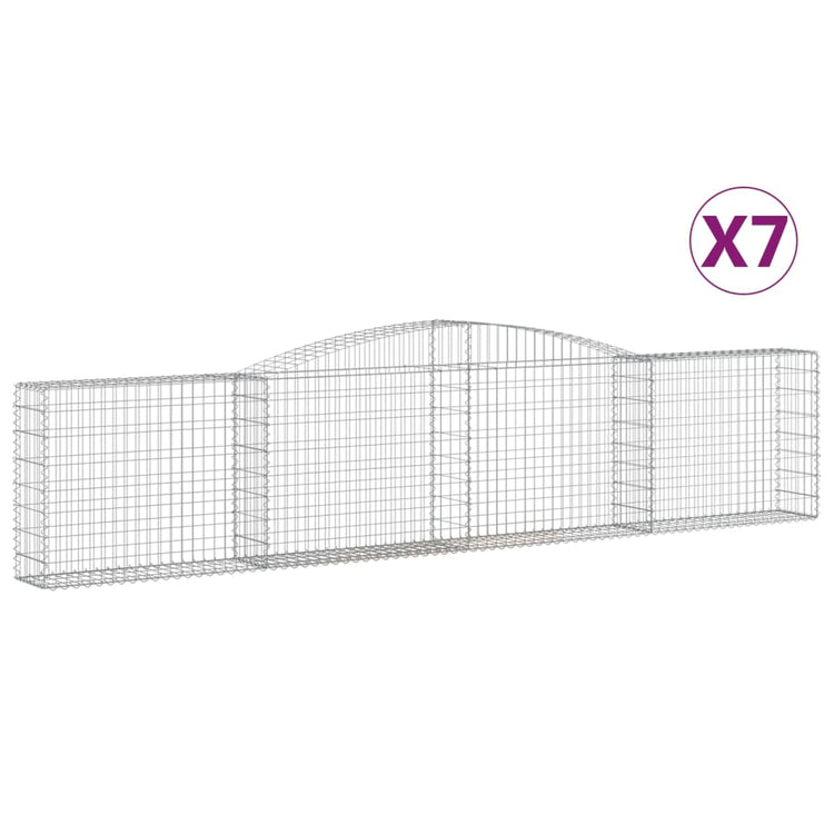 VidaXL Schanskorven 7 st gewelfd 400x30x80 100 cm ijzer