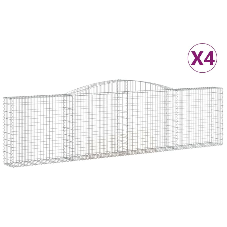 VidaXL Schanskorven 4 st gewelfd 400x30x100 120 cm ijzer