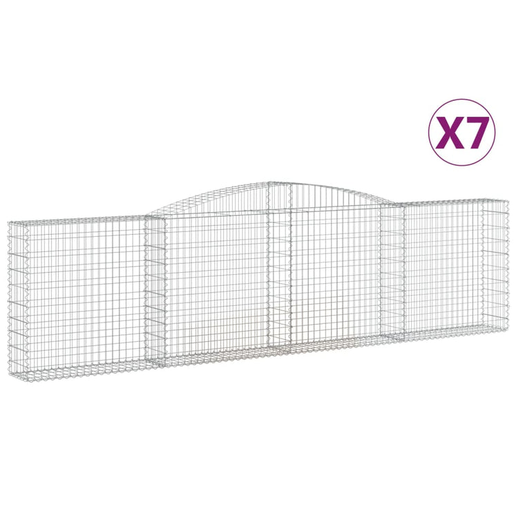 VidaXL Schanskorven 7 st gewelfd 400x30x100 120 cm ijzer