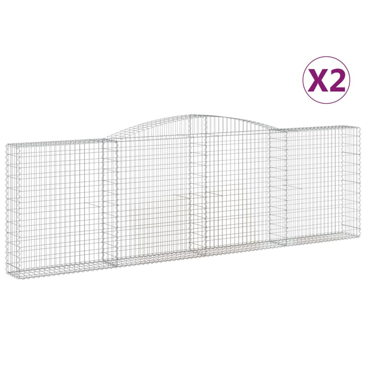 VidaXL Schanskorven 2 st gewelfd 400x30x120 140 cm ijzer