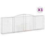VidaXL Schanskorven 3 st gewelfd 400x30x120 140 cm ijzer - afbeelding 2