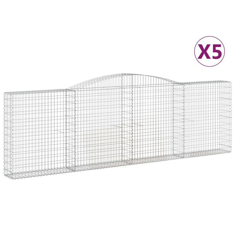 VidaXL Schanskorven 5 st gewelfd 400x30x120 140 cm ijzer