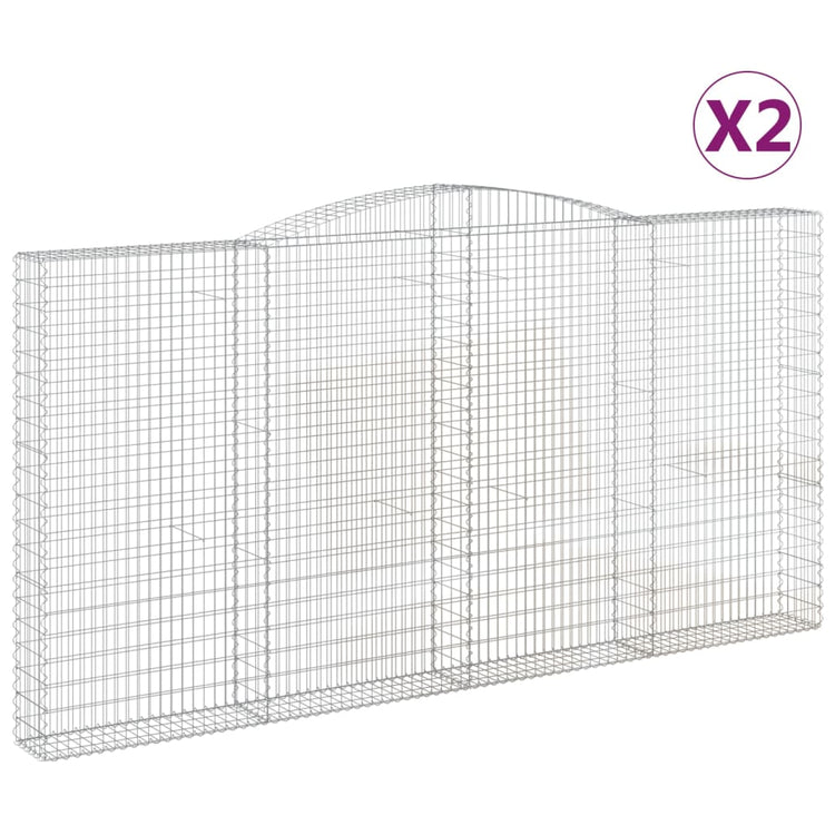 VidaXL Schanskorven 2 st gewelfd 400x30x200 220 cm ijzer