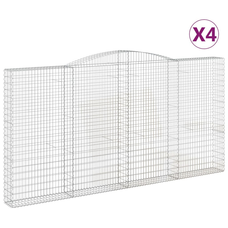 VidaXL Schanskorven 4 st gewelfd 400x30x200 220 cm ijzer