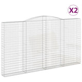 VidaXL Schanskorven 2 st gewelfd 400x30x220 240 cm ijzer - afbeelding 2
