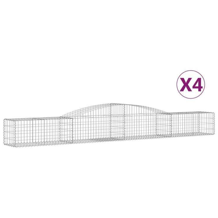 VidaXL Schanskorven 4 st gewelfd 400x50x40 60 cm ijzer