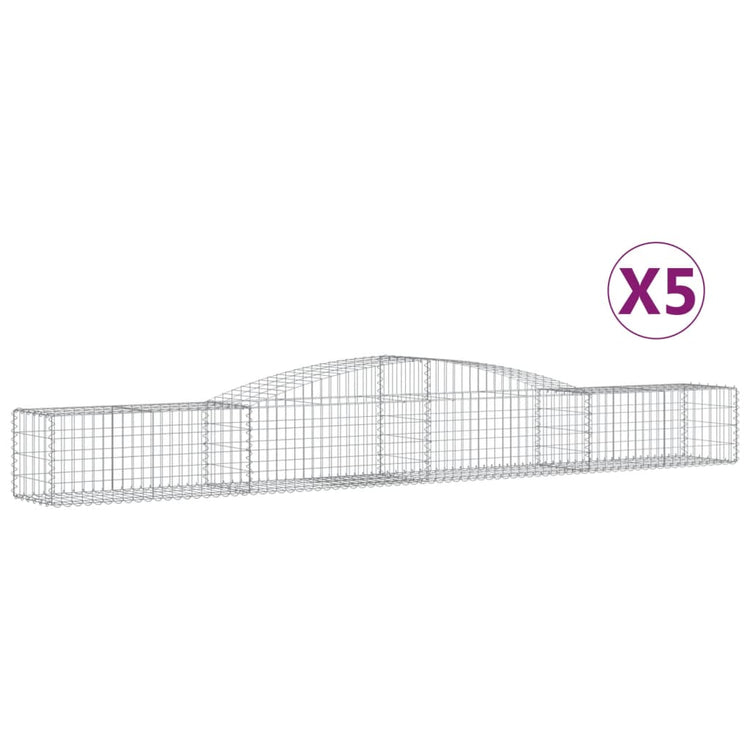 VidaXL Schanskorven 5 st gewelfd 400x50x40 60 cm ijzer