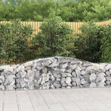 VidaXL Schanskorven 6 st gewelfd 400x50x60 80 cm gegalvaniseerd ijzer - afbeelding 1