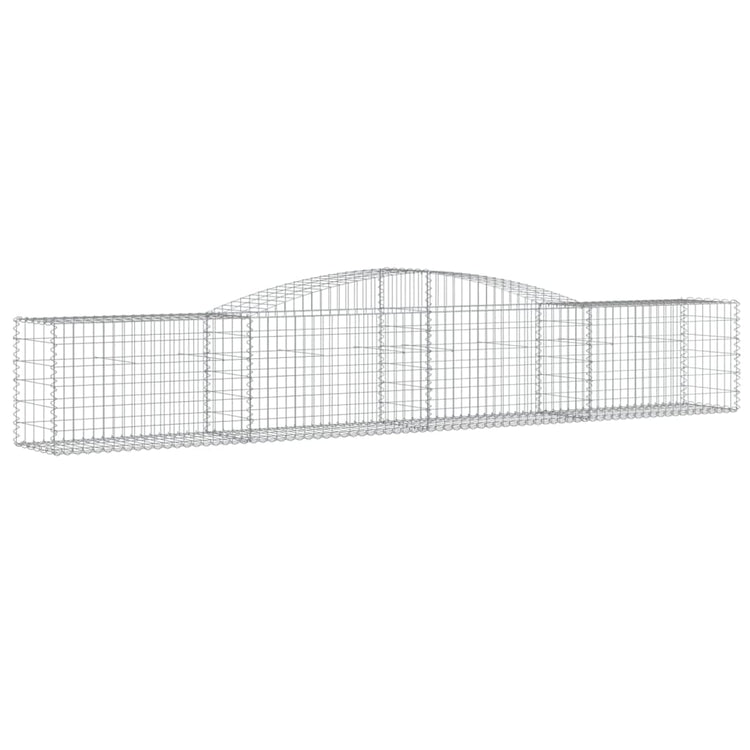 VidaXL Schanskorven 8 st gewelfd 400x50x60 80 cm gegalvaniseerd ijzer