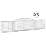 VidaXL Schanskorven 3 st gewelfd 400x50x80 100 cm gegalvaniseerd ijzer - afbeelding 2