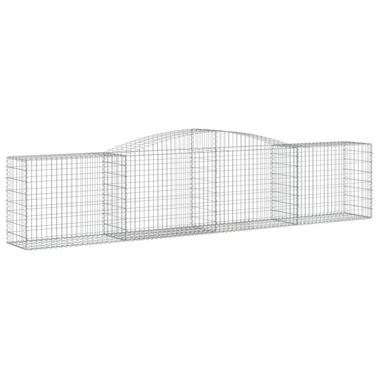 VidaXL Schanskorven 4 st gewelfd 400x50x80 100 cm gegalvaniseerd ijzer