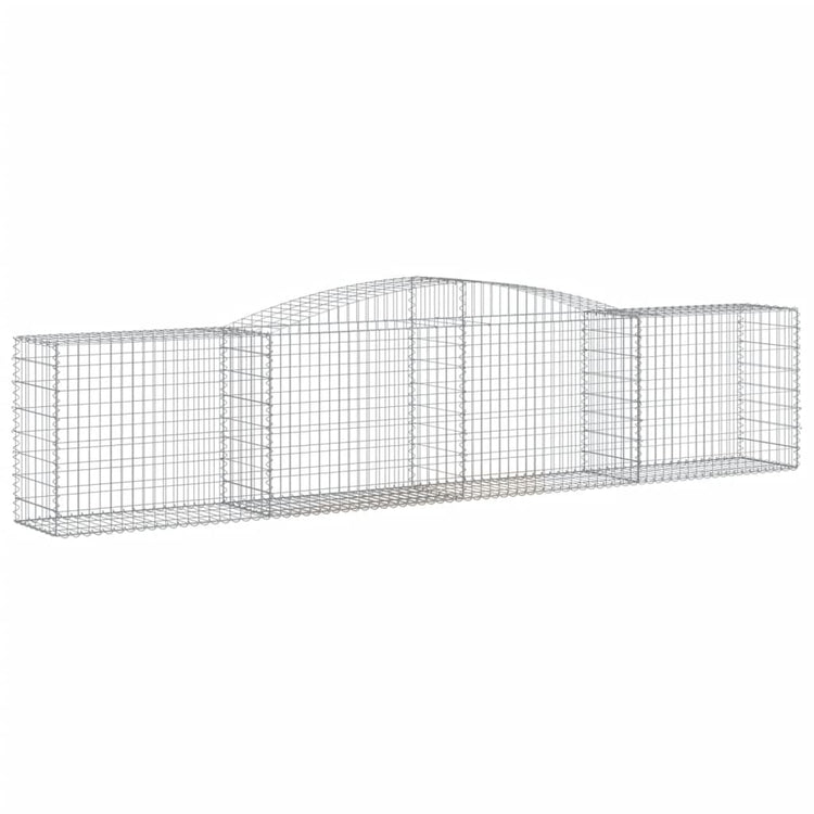 VidaXL Schanskorven 8 st gewelfd 400x50x80 100 cm gegalvaniseerd ijzer