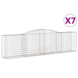 VidaXL Schanskorven 7 st gewelfd 400x50x100 120 cm ijzer - afbeelding 2