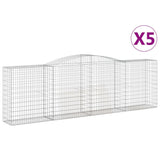 VidaXL Schanskorven 5 st gewelfd 400x50x120 140 cm ijzer - afbeelding 2