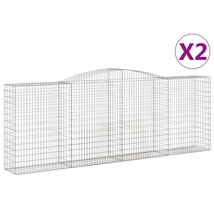 VidaXL Schanskorven 2 st gewelfd 400x50x140 160 cm ijzer